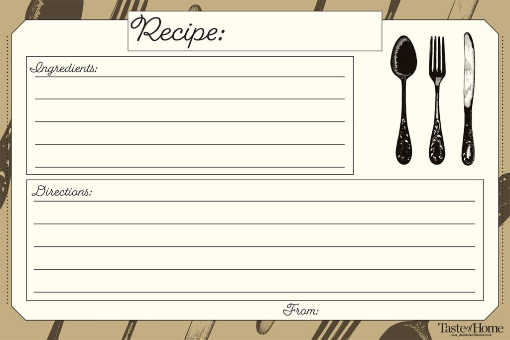 10 Beautiful Recipe Cards (Free Printable Included!) | Taste Of Home Regarding Fillable Recipe Card Template