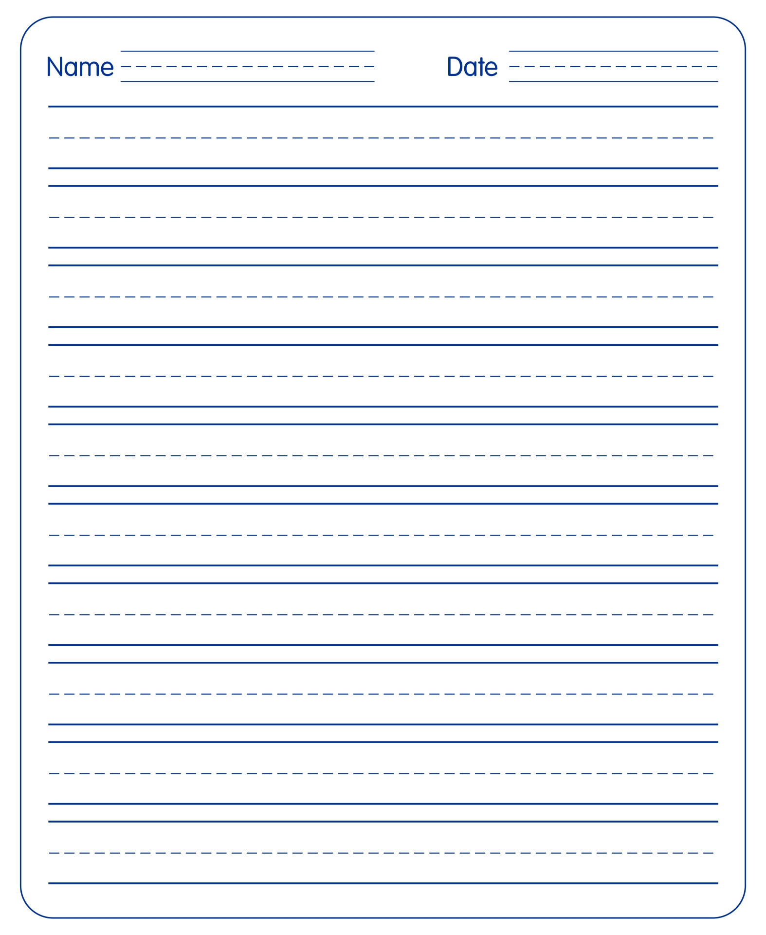 10 Best Free Printable Handwriting Paper - Printablee pertaining to Blank Letter Writing Template For Kids
