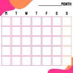 10 Best Kindergarten Monthly Calendar Printable – Printablee With Blank Calander Template