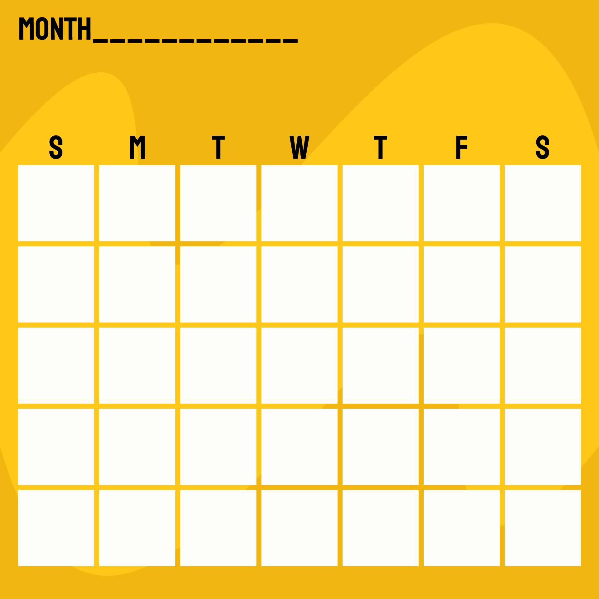 10 Best Kindergarten Monthly Calendar Printable – Printablee Within Blank Calander Template