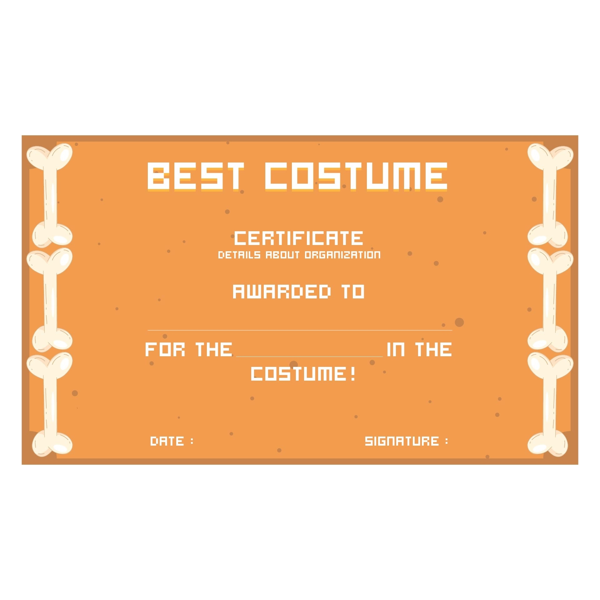 10 Best Printable Award Certificates Halloween - Printablee intended for Halloween Costume Certificate Template