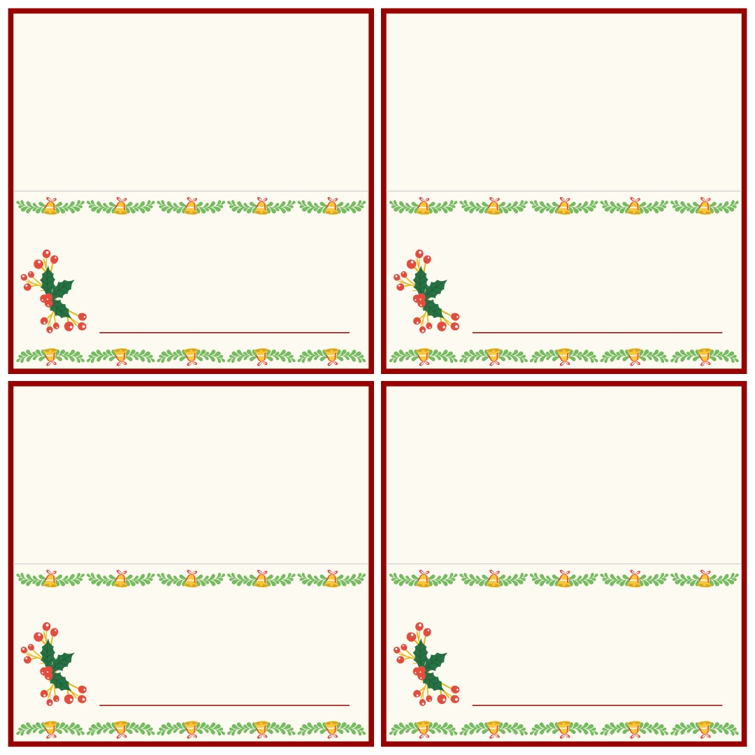 10 Best Printable Christmas Place Cards – Printablee With Regard To Christmas Table Place Cards Template