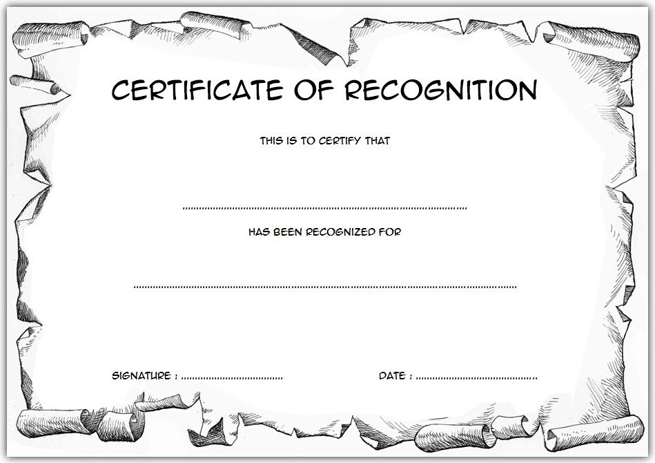 10+ Downloadable Certificate Of Recognition Templates Free In Printable Certificate Of Recognition Templates Free