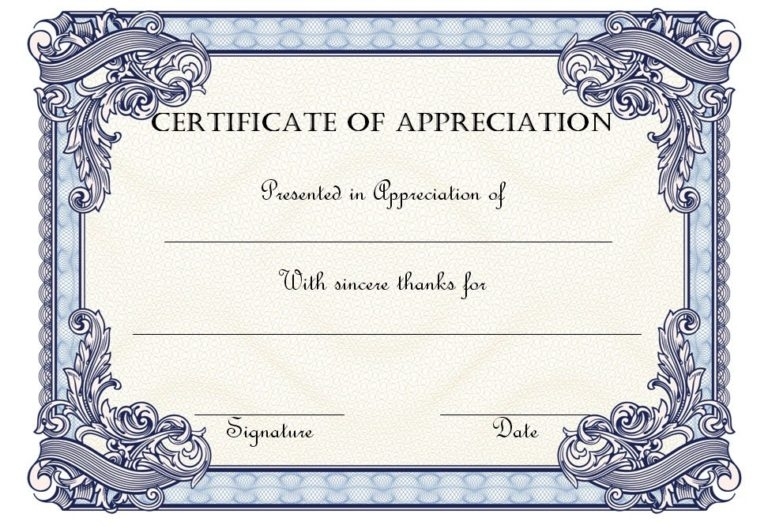 10+ Editable Certificate Of Appreciation Templates Free Inside Template For Recognition Certificate