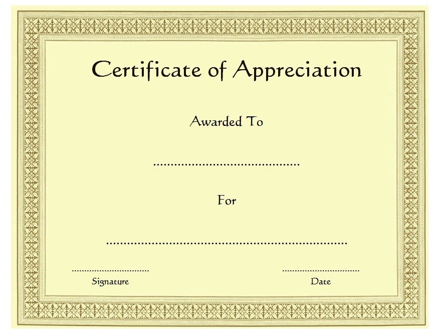 10+ Editable Certificate Of Appreciation Templates Free With Thanks Certificate Template