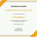 10+ Free Academic Excellence Certificate Templates [Customize with Free Certificate Of Excellence Template