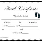 10 Free Printable Birth Certificate Templates (Word & Pdf) ~ Best In Novelty Birth Certificate Template