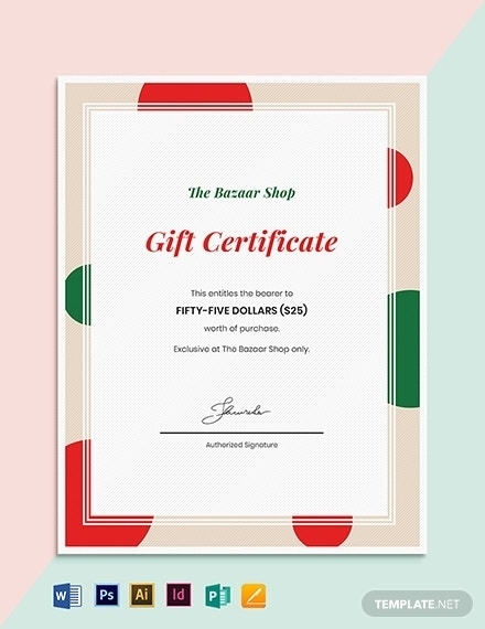 10+ Holiday Gift Certificate Template Illustrator, Indesign, Ms Word With Regard To Gift Certificate Template Indesign