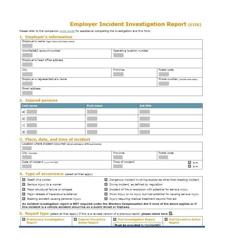 10+ Incident Report Templates – Word Excel Pdf Formats Intended For It Major Incident Report Template