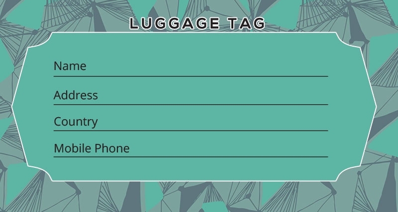 10+ Luggage Tag Psd Template Free | Shop Fresh Intended For Luggage Tag Template Word