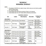 10+ Rehearsal Schedule Template Free Download Regarding Rehearsal Report Template