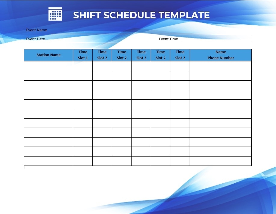 10+ Shift Schedule Template Sample | Template Business Psd, Excel, Word Throughout Shift Report Template