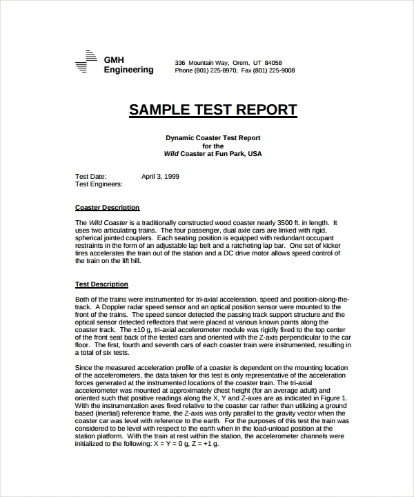 10+ Test Report Templates | Sample Templates For Weekly Test Report Template