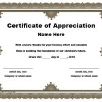 11 Free Appreciation Certificate Templates – Word Templates For Free Inside Certificate Templates For Word Free Downloads