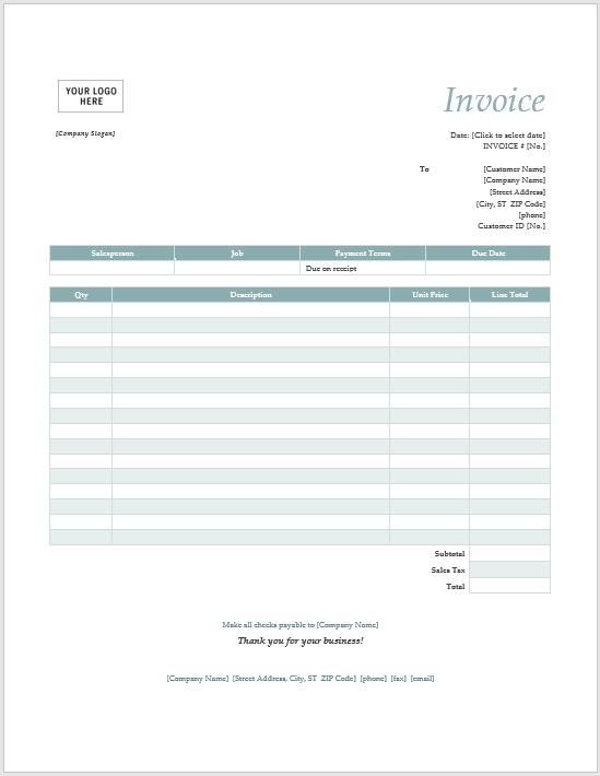 11 Free Invoice Templates – Word Templates For Free Download Regarding Free Downloadable Invoice Template For Word