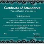 11 Free Perfect Attendance Certificate Templates - My Word Templates for Attendance Certificate Template Word