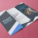 11X17 Four Panel Roll Fold Brochure Mockup (41305) | Mock Ups | Design pertaining to 11X17 Brochure Template