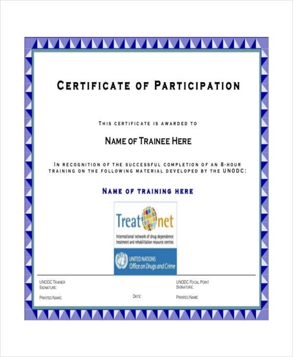 12+ Certificate Of Participation Templates – Word, Psd, Ai, Eps Vector With Certificate Of Participation Template Doc