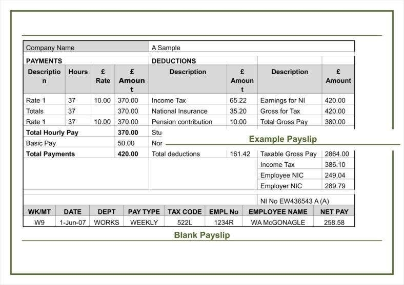 12+ Free Check Stub Templates – Free Pdf, Doc Format Download | Free Intended For Blank Payslip Template