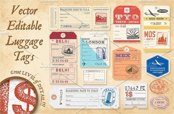 12+ Luggage Tag Templates - Word, Psd | Free &amp; Premium Templates in Luggage Tag Template Word