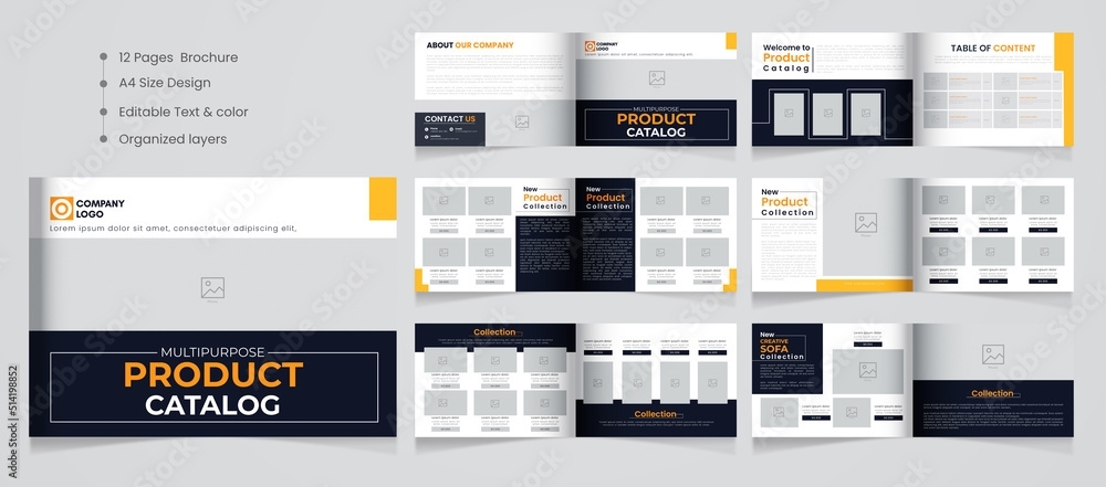12 Page Brochure Template Design, Minimal Business Brochure Layout Intended For 12 Page Brochure Template