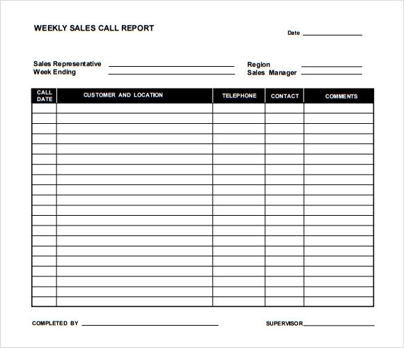 12+ Sample Sales Call Reports | Sample Templates With Sales Representative Report Template