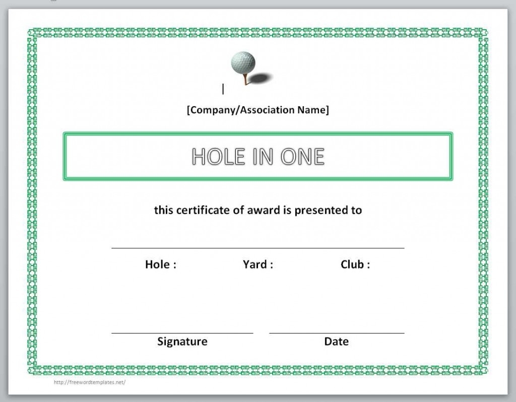 13 Free Certificate Templates For Word | Microsoft And Open Office In Golf Certificate Templates For Word