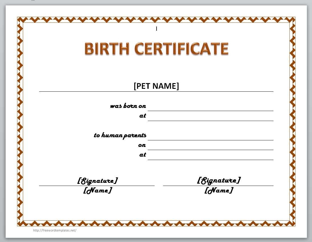 13 Free Certificate Templates For Word | Microsoft And Open Office Throughout Birth Certificate Templates For Word