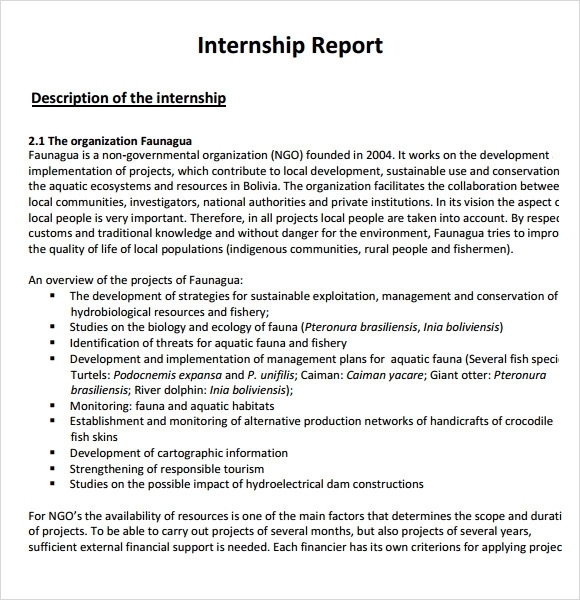 13 Internship Report Templates For Free Download | Sample Templates Regarding How To Write A Work Report Template