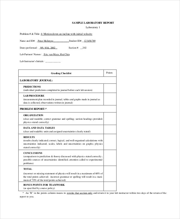13+ Lab Report Templates - Free Pdf, Ms Word, Apple Pages, Google Docs in Lab Report Template Word
