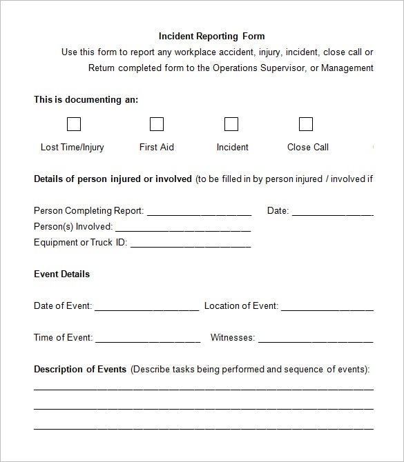 14+ Employee Incident Report Templates – Pdf, Doc | Free & Premium Throughout Generic Incident Report Template