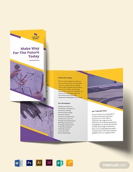 14+ Engineering Company Brochures - Word, Psd, Ai, Publisher, Apple intended for Engineering Brochure Templates