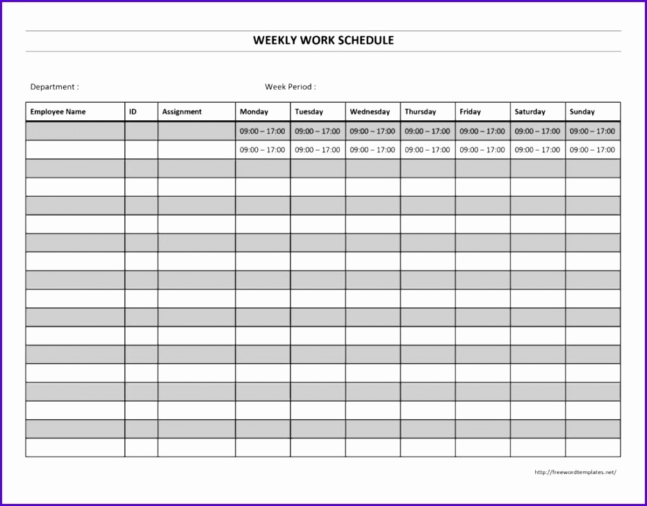 14 Free Excel Employee Schedule Template - Excel Templates With Regard To Blank Monthly Work Schedule Template