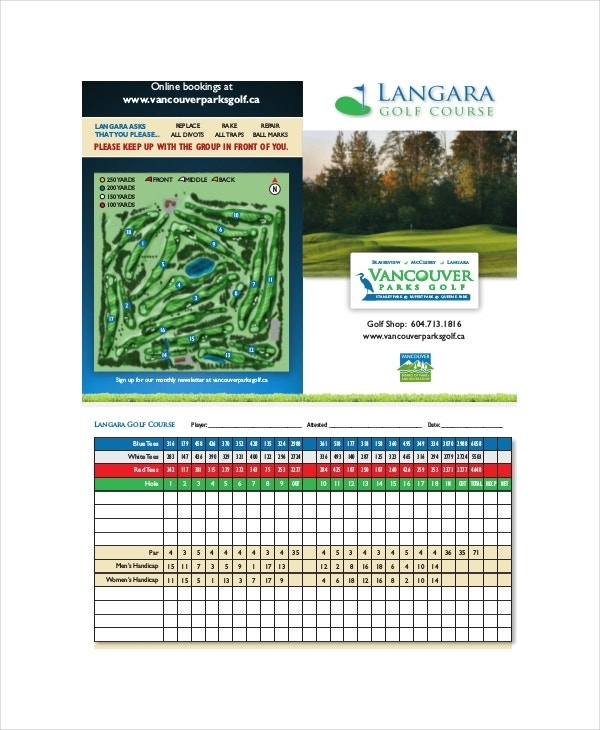 14+ Golf Scorecard Templates – Pdf, Word, Excel | Free & Premium Templates For Golf Score Cards Template