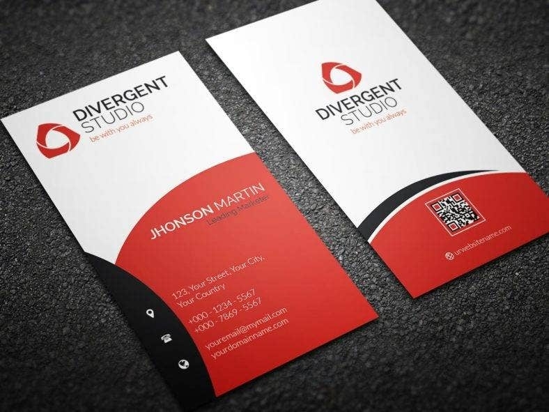 14+ Vertical Business Card Templates – Psd, Ai, Word | Free & Premium Pertaining To Plain Business Card Template Microsoft Word