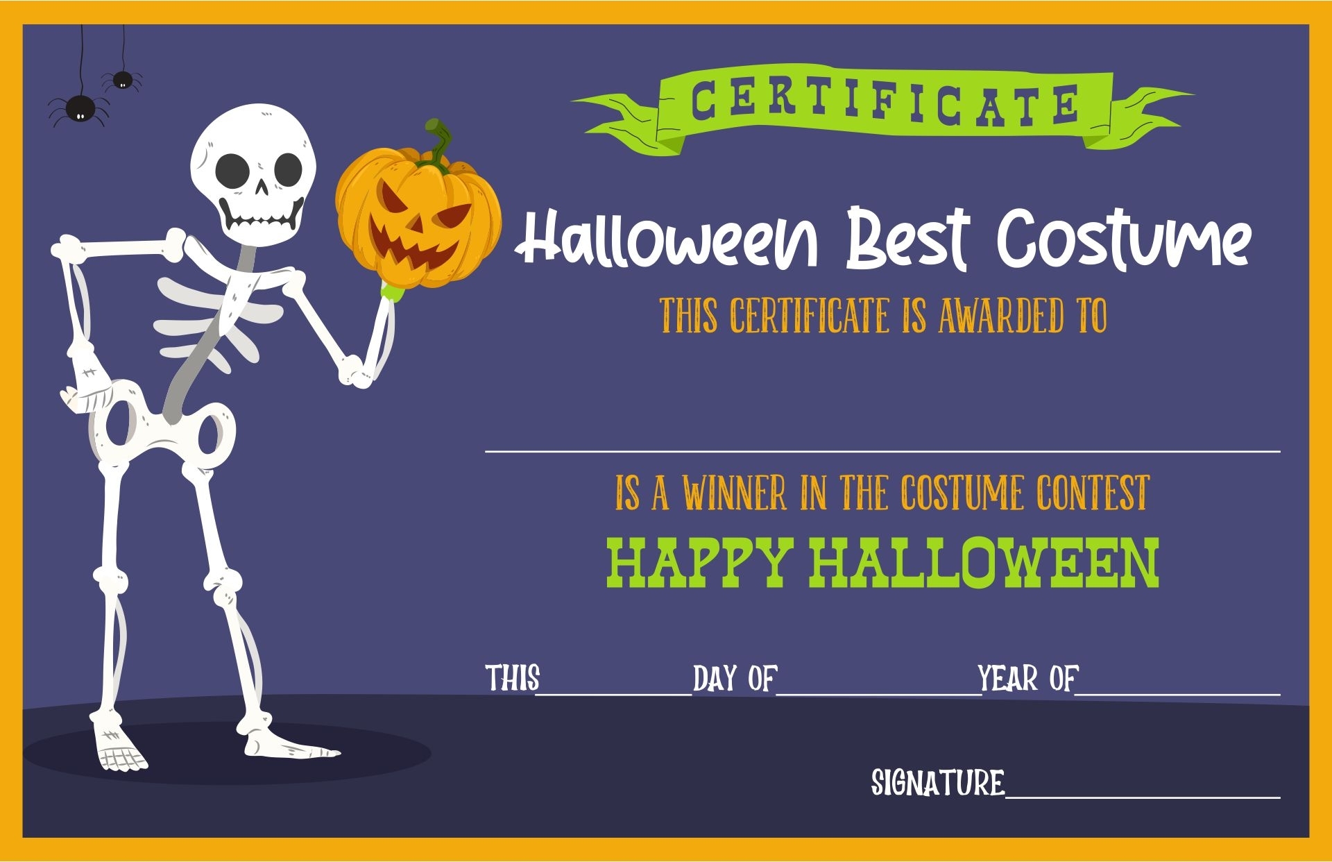 15 Best Halloween Costume Award Printable Certificates – Printablee Intended For Halloween Costume Certificate Template