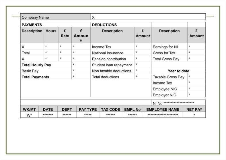 16+ Blank Pay Stub Templates – Free Pdf, Doc Format Download | Free In Blank Payslip Template