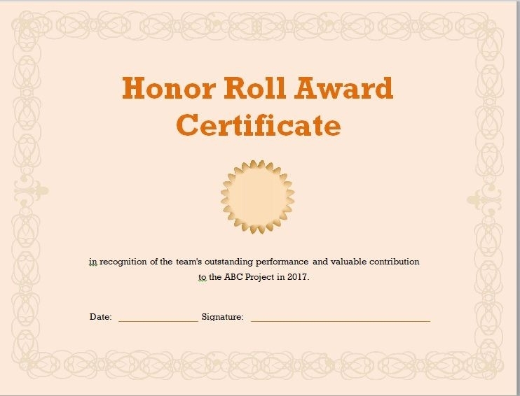 16 Free Honor Roll Certificate Templates – Templates Bash Regarding Honor Roll Certificate Template