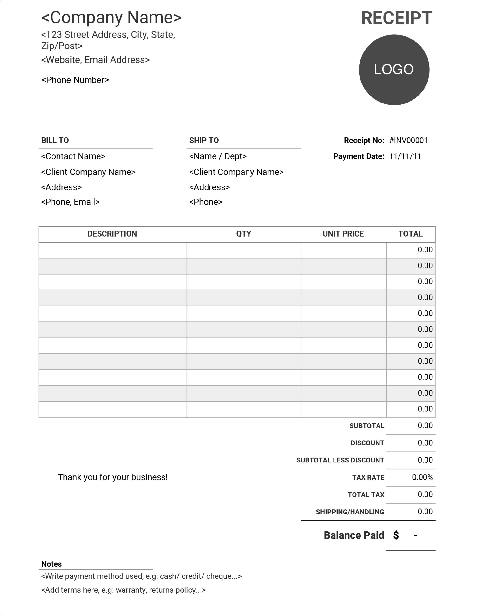 16 Free Receipt Templates - Download For Microsoft Word, Excel, And With Regard To Google Word Document Templates