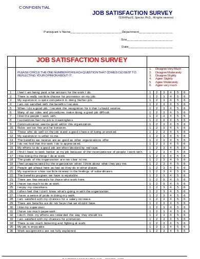 16+ Job Satisfaction Survey Templates In Google Docs | Word | Pages With Employee Satisfaction Survey Template Word