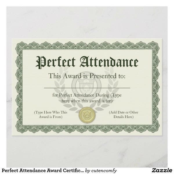 18+ Attendance Certificate Templates - Word, Publisher, Apple Pages Intended For Perfect Attendance Certificate Free Template
