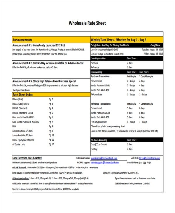 18+ Rate Sheet Templates – Free Word, Excel, Pdf Document Download Within Rate Card Template Word