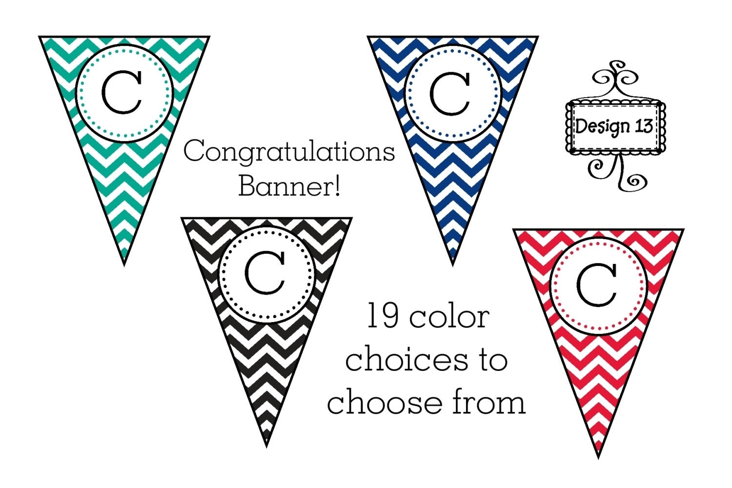 19 Color Choices Chevron Congratulations Graduation Banner With Graduation Banner Template