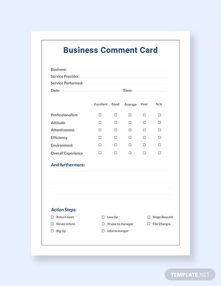 19+ Comment Card Templates – Psd, Ai, Eps | Free & Premium Templates Regarding Comment Cards Template