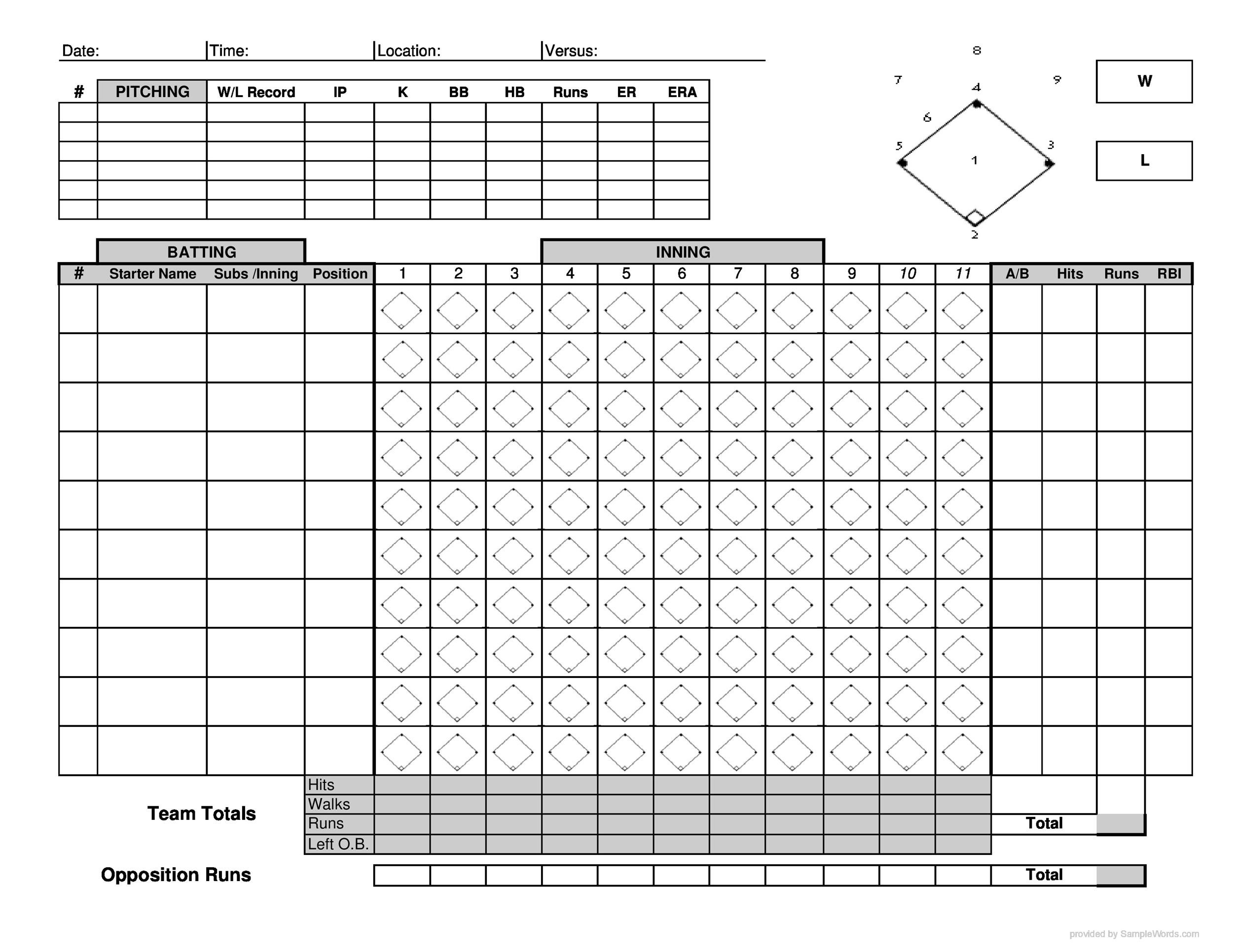 19 Images T Ball Lineup Template Pertaining To Free Baseball Lineup Card Template