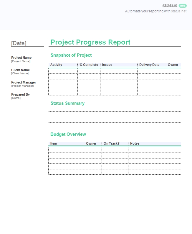 2 Incredible Project Progress Report Templates | Free Download In Team Progress Report Template