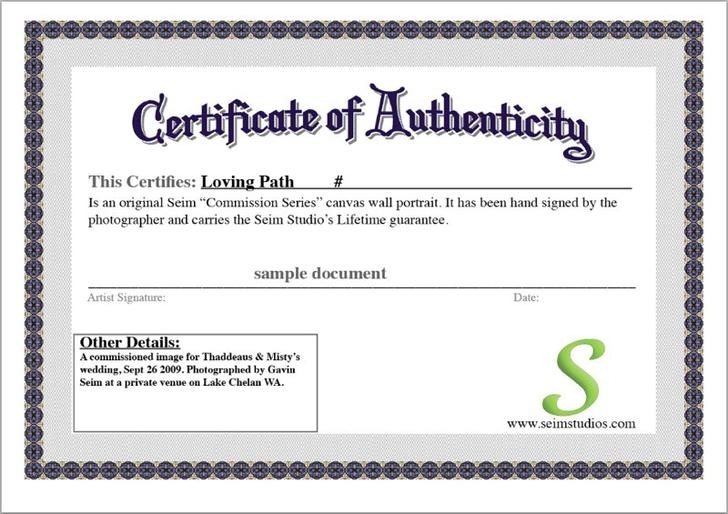 20+ Certificate Of Authenticity Templates Free Download Intended For Certificate Of Authenticity Photography Template
