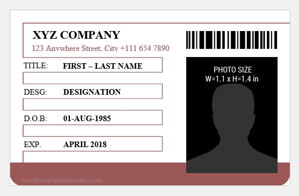 20 Free Id Card Templates For Every Profession | Formal Word Templates Within Id Card Template Word Free