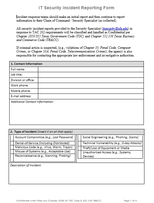 20+ Free Incident Report Templates – Ms Office Documents With Incident Report Template Microsoft
