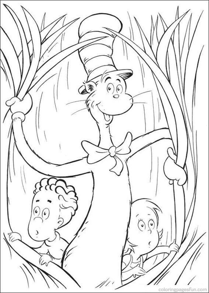 20+ Free Printable Cat In The Hat Coloring Pages - Everfreecoloring For Blank Cat In The Hat Template
